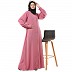 Casual front open abaya- Tulip Pink